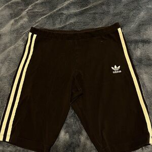Adidas Black and White Athletic Shorts Lightweight Elastic Waistband
